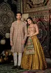 AJD 7888 Designer Wedding Wear Couple Lehenga With Kurta Catalog